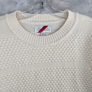BEST MADE CO Mens Merino Wool Textured Crewneck Sweater Cream Size Medium‎